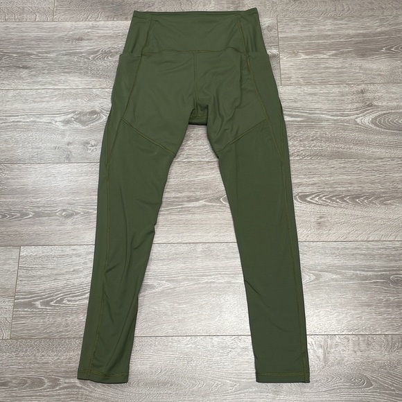 Thinx Moderate Absorbency Activewear Leggings High Rise Pockets Kale Green M - Picture 7 of 15